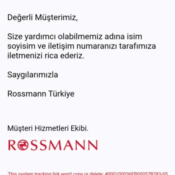 Rossmann Ve Müşteri Hizmetlerini Şikayet