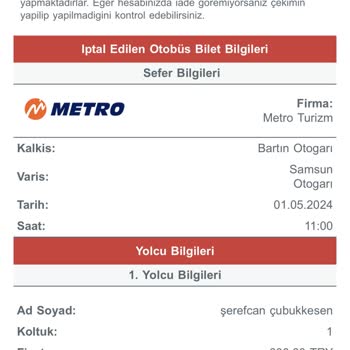 Obilet Ücret İade Edilmedi