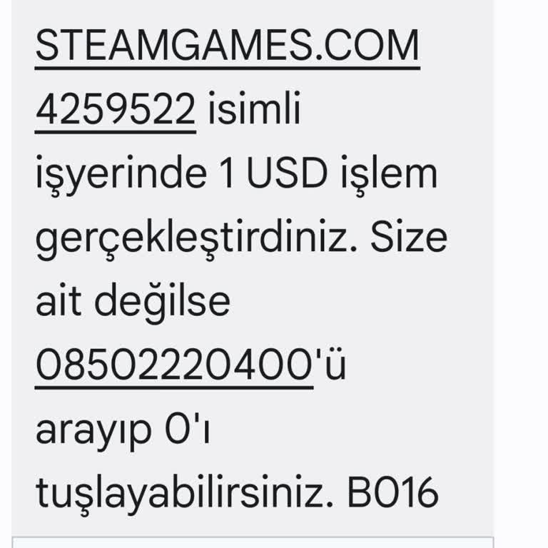 Halkbank Steamgames.com Hesaptan Habersiz Çekilen 1 USD