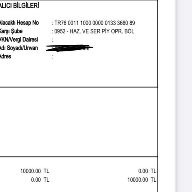 Akbank " Haz Ve Ser Piy Opr Bol." Hesabına Geçen Yanlış Paralar