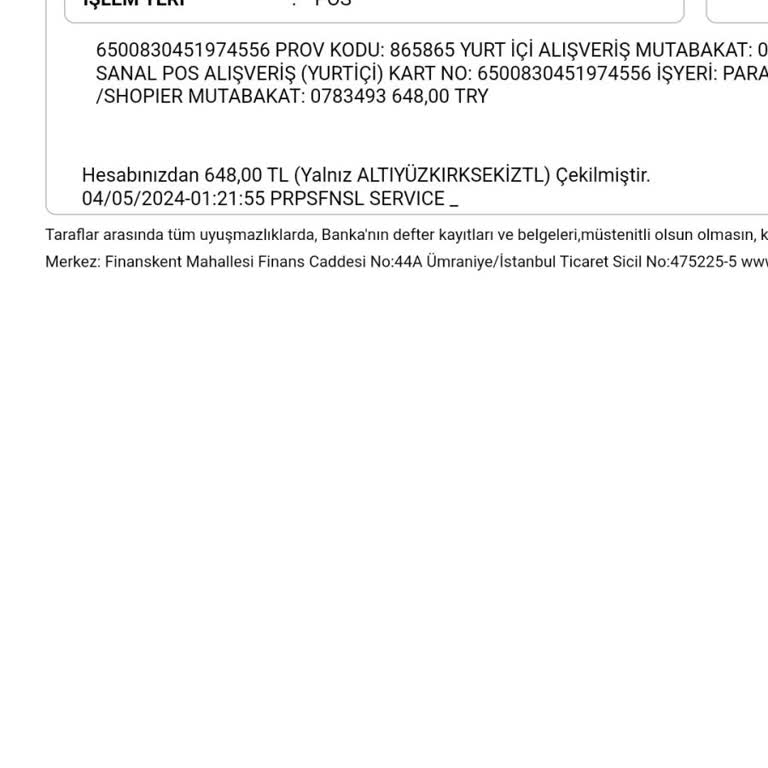 Ziraat Bankası Shopier Para Mutabakat Pos