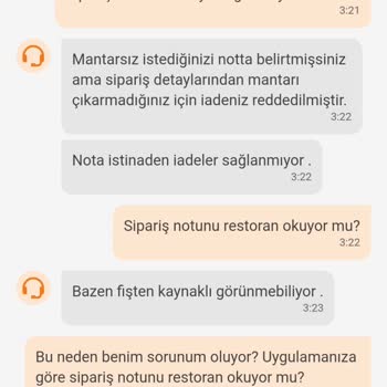 Trendyol Yemek Trendyol GO'da Siparişten Çıkarmama Rağmen Mantarlı Ürün Geldi
