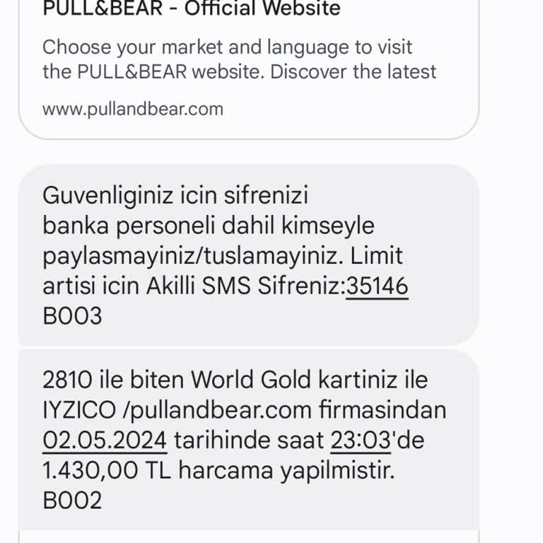 Iyzico/pullandbear.com Şüpheli İşlem Bildirimi