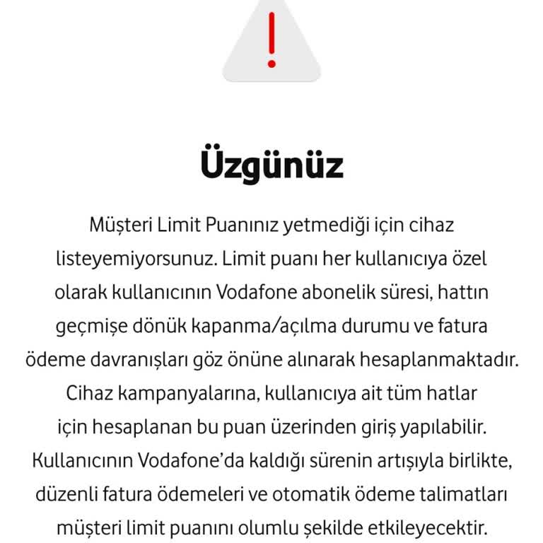 Vodafone Faturalı Hat Puan Sıfırlandı