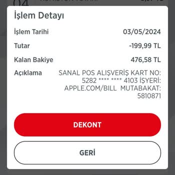 Apple Benden Habersiz Hesabımdan Para Çekti.
