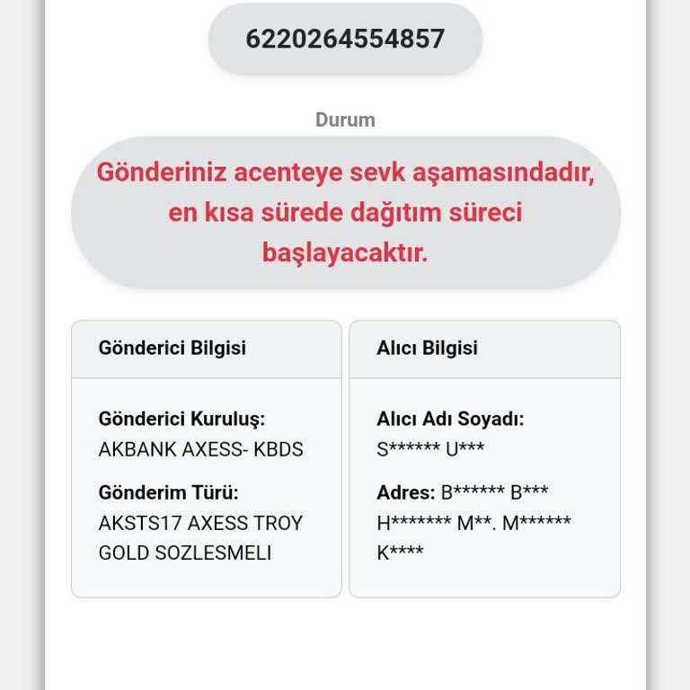 Kuryenet Teslim Edilmeyen Kredi Kartım