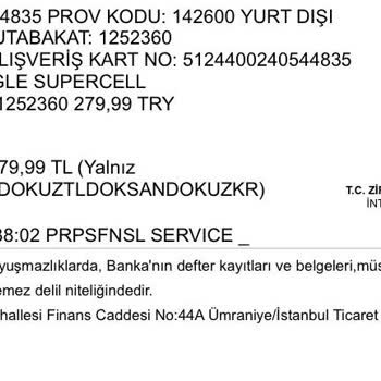 Google Supercell Bilgim Dışı Kartımdan Para Çekti