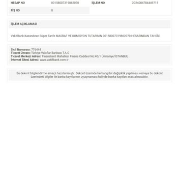 VakıfBank Kazandıran Tarife İade Talebi
