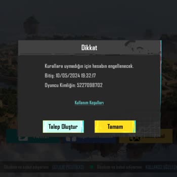 PUBG (Pubgmobile.com) Bir Haftalık Ban