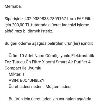 Amazon. Comdan Ürün İadesi Eksik Ücret