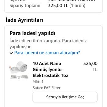 Amazon. Comdan Ürün İadesi Eksik Ücret