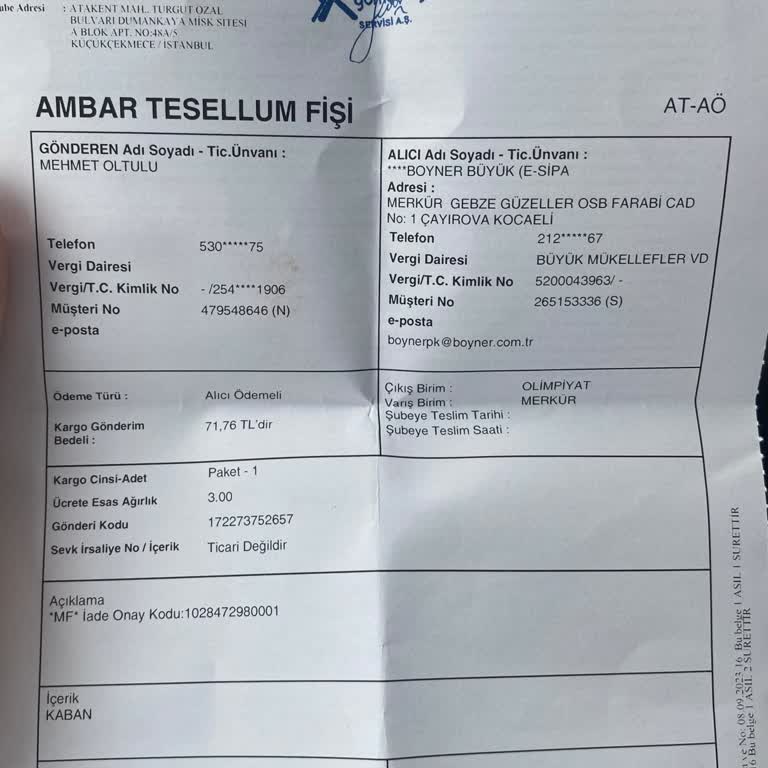İade Ettiğim Ürünün Boyner Den Parasını İade Alamıyorum.