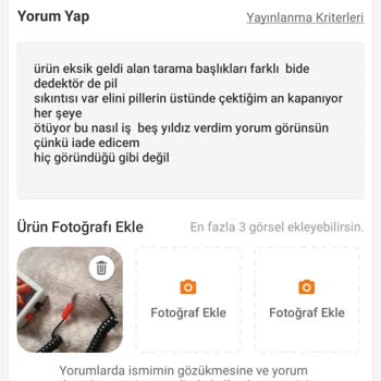 Trendyol Define Gurup Dedektör Den Şikayetçiyim