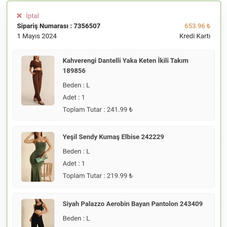 Modamizbir.com Ürün İptalinin Ücreti Yatmadı