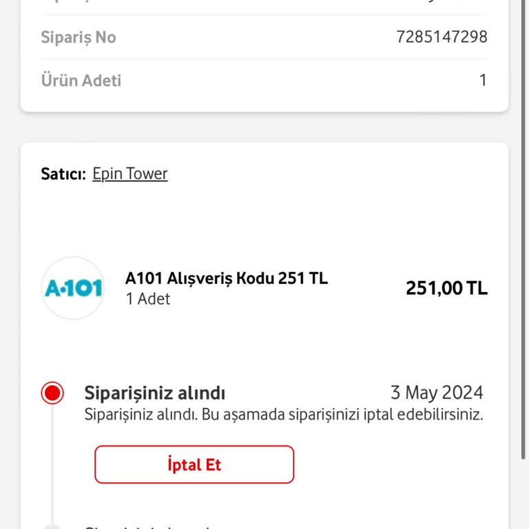 Epin Tower Dijital Kartı Göndermedi