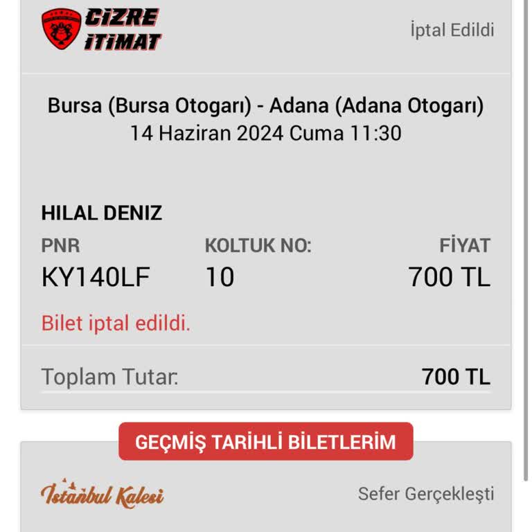 Cizre Nuh İtimat Obilet İptaliyle İzin Planım Altüst Oldu