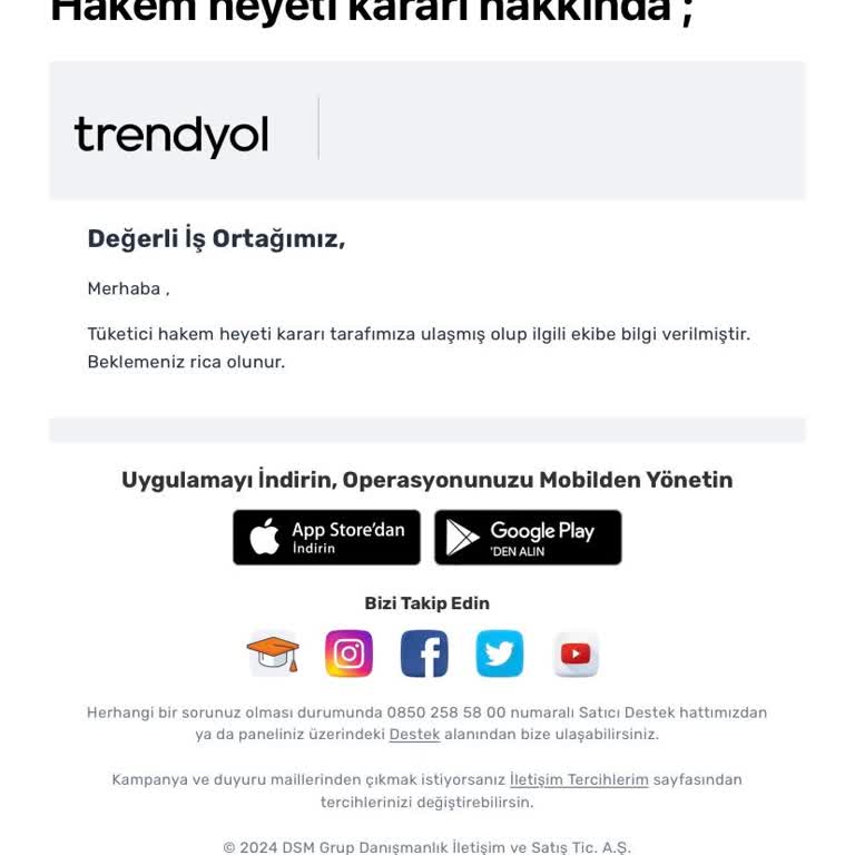Trendyol Tüketici Hakem Heyeti Sonucuna Uymuyor