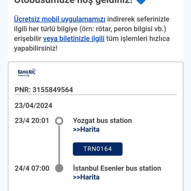 Kamil Koç Firmasının Bilet Ücreti İadesini Yapmaması