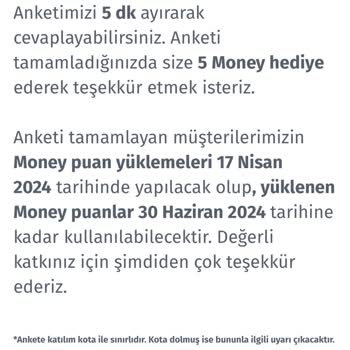 Migros Anket Yüklenmeyen Money Puanlar
