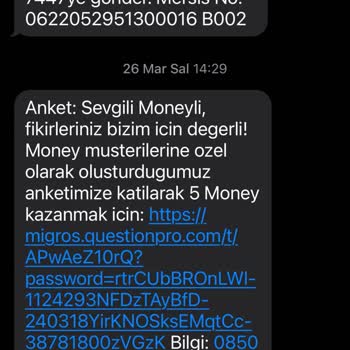 Migros Anket Yüklenmeyen Money Puanlar