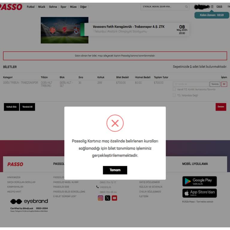 Passolig Sorunu: Maç Bileti Alamıyorum