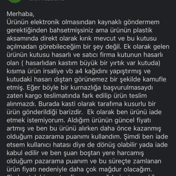 Pazarama İdeal Pasaj Hasarlı Ürünü Bilerek Satıyor