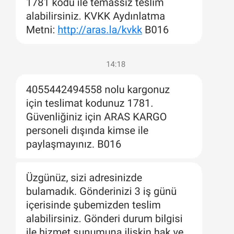 Aras Kargo Kargo Teslimatında Yaşanan Aksaklıklar