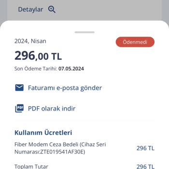 TurkNet Yasadışı Modem Cezası