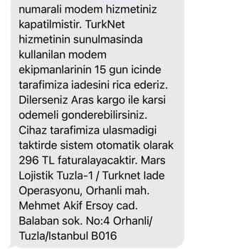 TurkNet Yasadışı Modem Cezası
