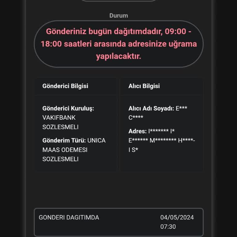 Kuryenet Altınşehir Acentesi Teslimat Yapmaktan Aciz