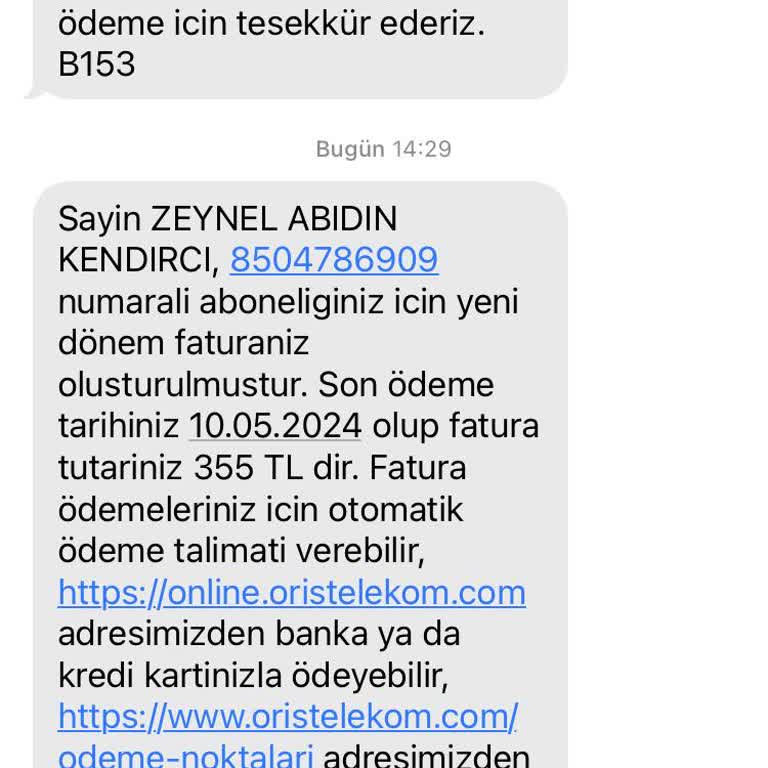 ORIS Telekom Faturam Yüksek Geldi İnternet Hız Düşük