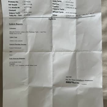 Hilton Kozyatağı Yemekten Çıkan Cisim Ve Doktor Bulunmaması