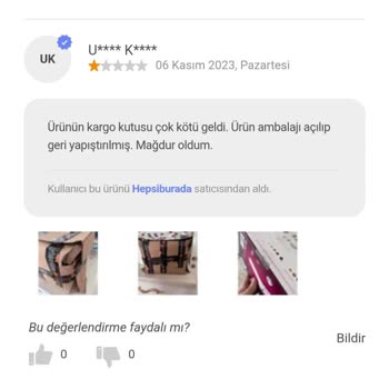 Kullanılmış Ürün / Hepsiburada