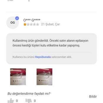 Kullanılmış Ürün / Hepsiburada