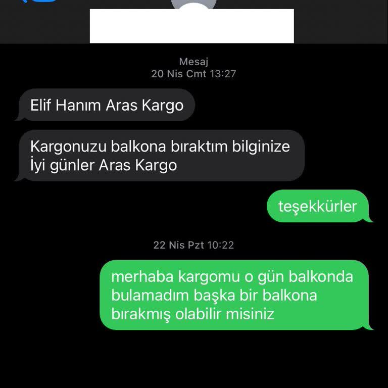 Aras Kargo Bana Sormadan Kargomu Balkona Attı Ve Kaybetti