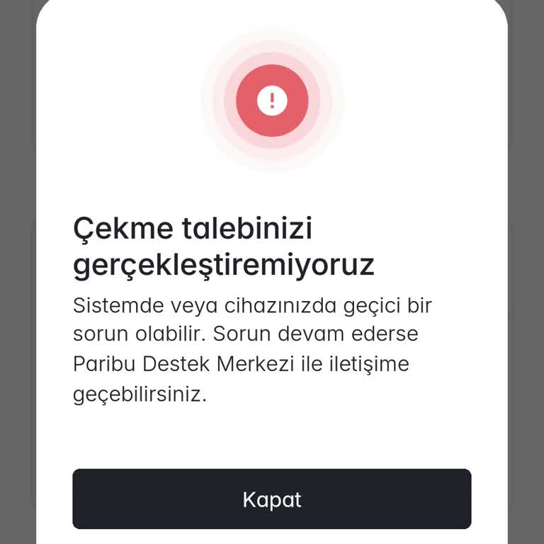 Paribu Para Çekmede Sorun
