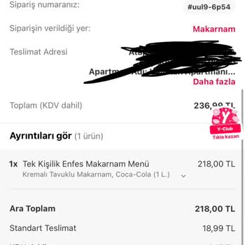 Yemek Sepeti Paramı Aldı