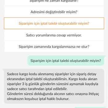 Dolap Sipariş İptal Etmiyor
