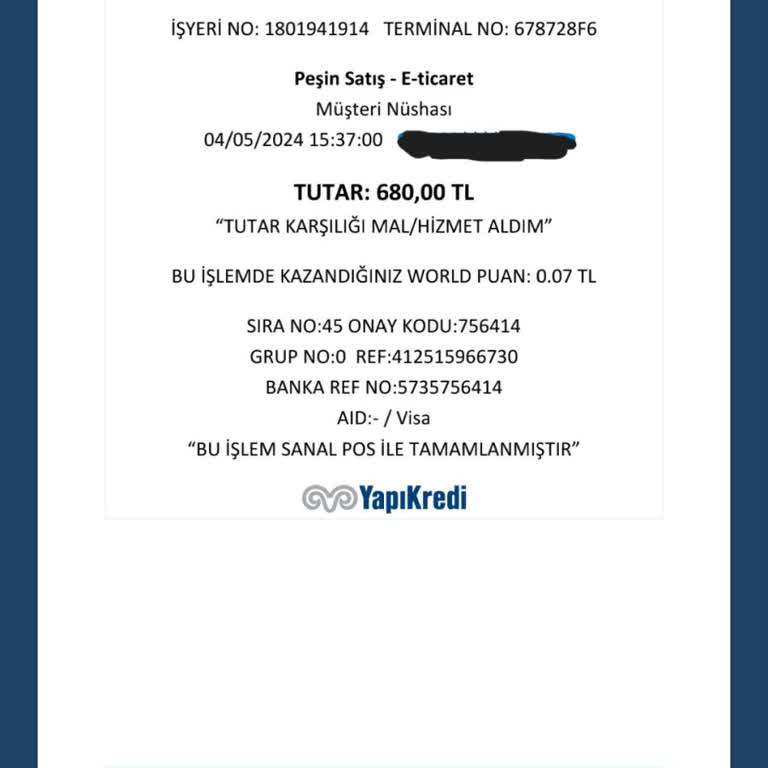 Yemeksepeti Olmayan Siparişin Ödemesinin Alınması