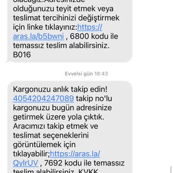 Aras Kargo Bayramoğlu Şubesi Aramadan Ve Gelmeden Kargomu Getirmiyor