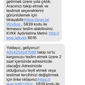Aras Kargo Bayramoğlu Şubesi Aramadan Ve Gelmeden Kargomu Getirmiyor
