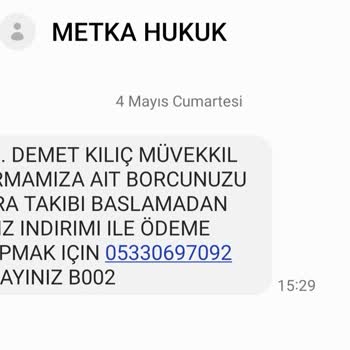 Metka Hukuk (SMS) Yanlış Borç İddiasına İtirazım
