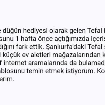 Tefal Satış Sonrası Destek Çok Zayıf.