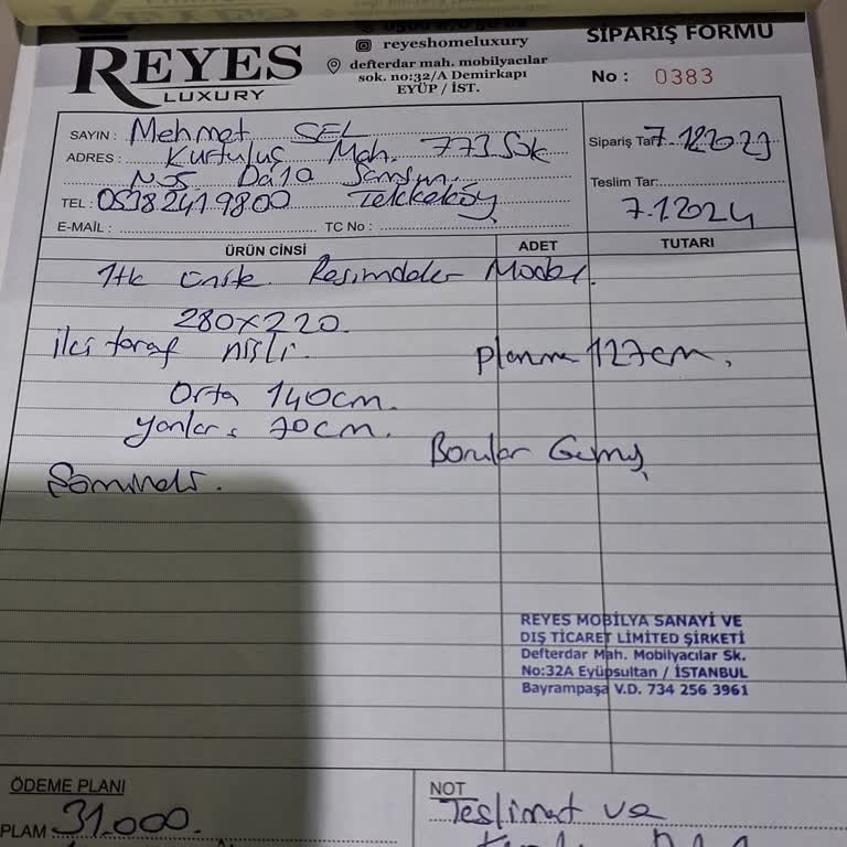 Reyes Luxury Dizayn Reyes Luxury Mobilya Hayal Kırıklığı