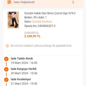 FLO Ayakkabı FLO Dan Aldığım Ürün İade Edilmiyor