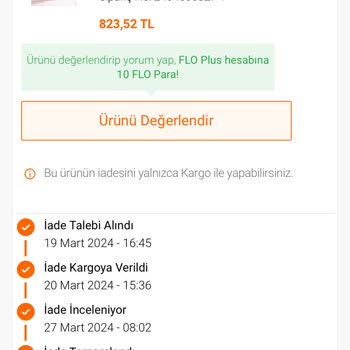 FLO Ayakkabı FLO Dan Aldığım Ürün İade Edilmiyor