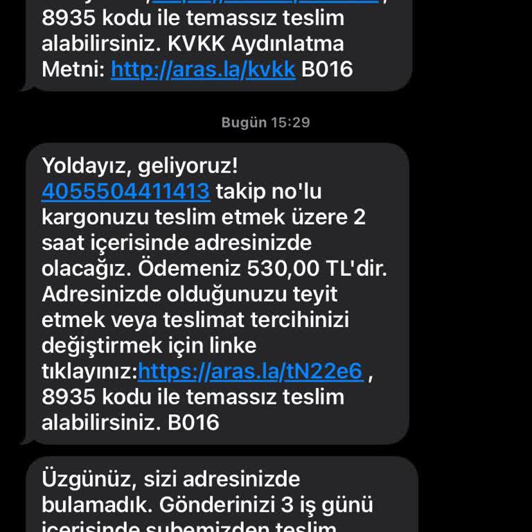 Aras Kargo Teslimatım Gelmedi Daha Doğrusu Kargocu Getirmedi