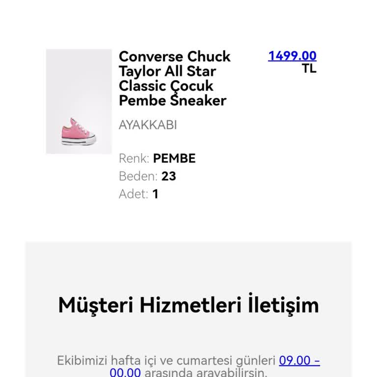 Converse Para İadesi Sorunu