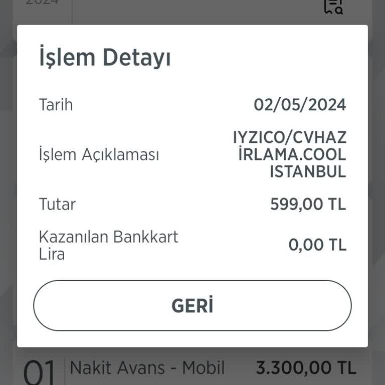 Cvhazirlama.cool Hesabımdan İzinsiz Çekim Şikayeti