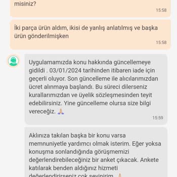 Dolap Haklı İade Ve Alıcıya Ödetilmeye Çalışılan Kargo Bedeli